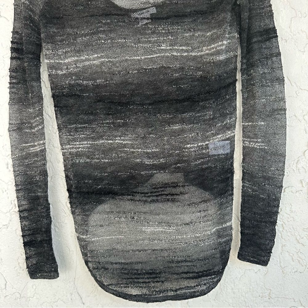HELMUT LANG Open Knit Asymmetrical‎ Sweater Top Womens Petite Small Mohair Wool - Picture 7 of 8